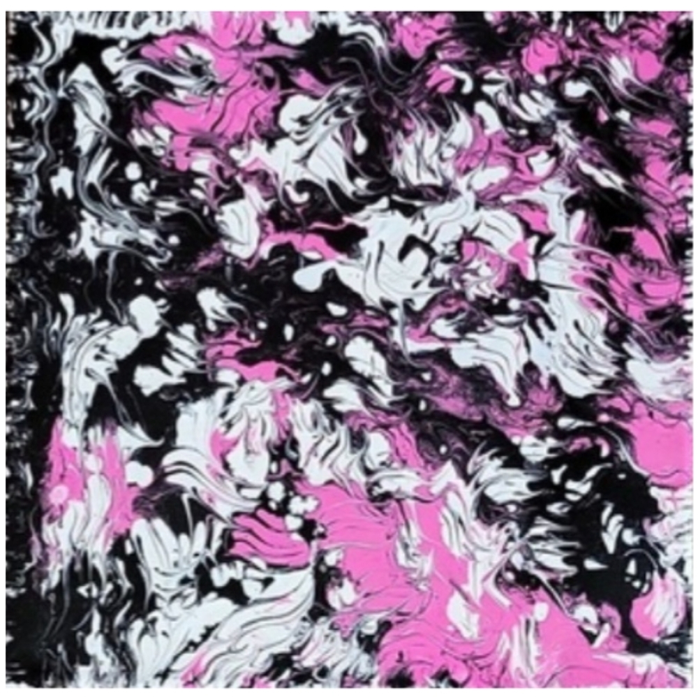 Hand Crafted Abstract Design 12x12 Inches Canvas Painting - Picture 3 of 4